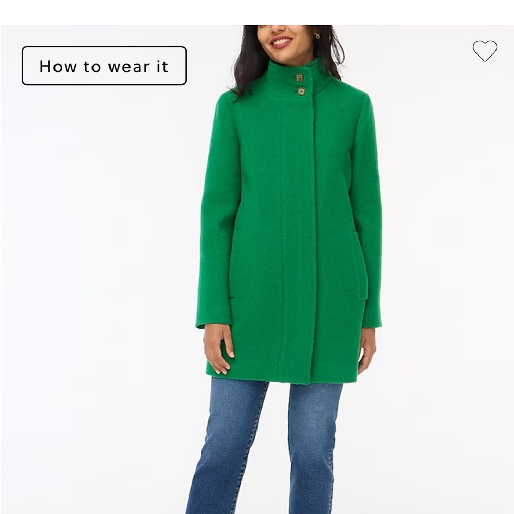 JCREW Factory coat green NWT 6